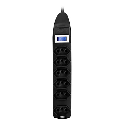 Filtro De Linha Fortrek 6 Tomadas 1M Bivolt Preto - PST101