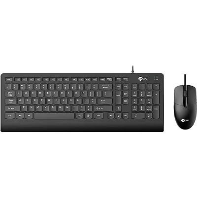 Kit Teclado E Mouse Lecoo USB DPI1000 Plug And Play ABNT2 Preto - CM103