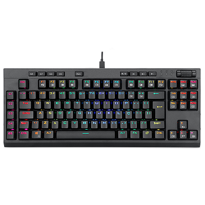 Teclado Óptico Redragon Broadsword Pro RGB Switch Azul USB Preto - K588RGB-PRO