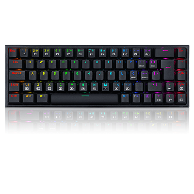 Teclado Mecânico Redragon Castor RGB Switch Azul USB 66% ABNT2 Preto -  K631-RGB