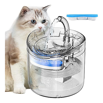 Bebedouro Elétrico Fonte De Água Para Gatos e Cachorros 2L Transparente Com Torneira - WF060