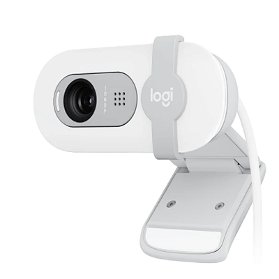 Webcam Logitech Brio 100 Full HD 1080p 30FPS C/Microfone USB-A Correção De Luz Branco