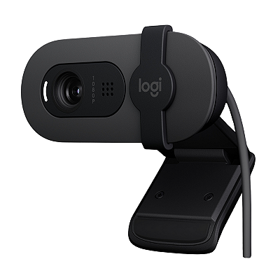 Webcam Logitech Brio 100 Full HD 1080p 30FPS C/Microfone USB-A Correção De Luz Preto