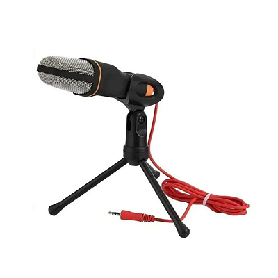 Microfone MD9 Condensador Com Suporte 3,5mm 50Hz-16KHz Omnidirecional Preto - 9540