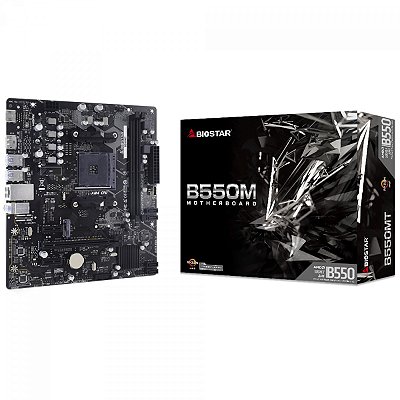 Placa Mãe Biostar B550MT Chipset B550 AMD AM4 mATX DDR4 VR 6.0 PCIe 3.0 - B550MT