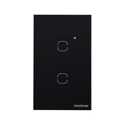 Smart Interruptor Intelbras 2 Módulos Touch2 Wi-Fi 50/60Hz Bivolt Preto - EWS1002BR