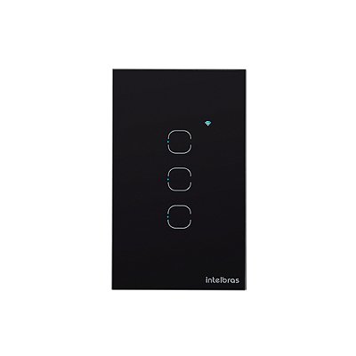 Smart Interruptor Intelbras 3 Módulos Touch3 Wi-Fi 50/60Hz Bivolt Preto - EWS1003BR