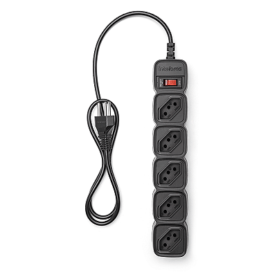 Filtro De Linha Intelbras 5 Tomadas Bivolt 10A 1M Preto - EPE-205BR