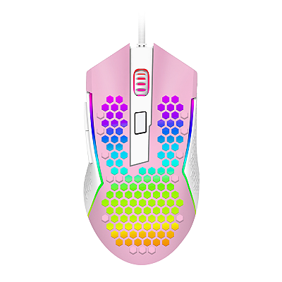 Mouse Gamer Redragon Reaping Elite RGB 32000DPI 1000Hz PMW3389 USB 2.0 Rosa E Branco - M987PW-P