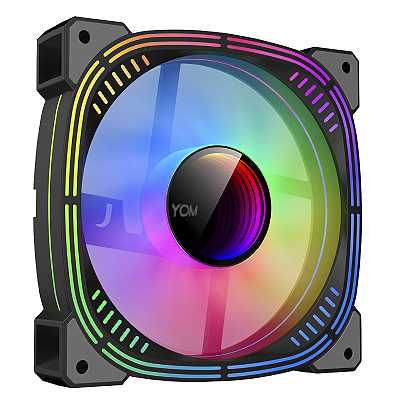 Cooler Fan Hayom FC1310 RGB 120mm 12V Preto - FC1310