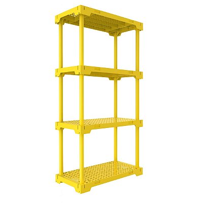Estante 4 Prateleiras Plástica Poly Grifit Multi-Uso Amarela 127x70x35
