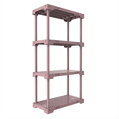 Estante 4 Prateleiras Plástica Poly Grifit Multi-Uso Rosa 127x70x35