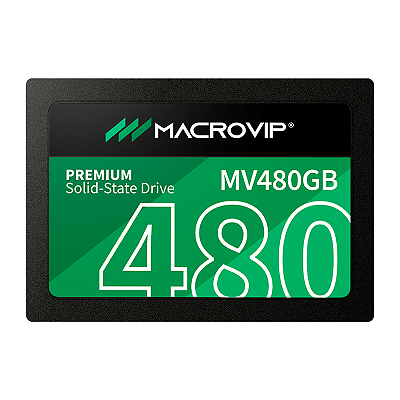 SSD 2.5” SATA III Macrovip Premium 480GB Leitura 520MB/s Gravação 450MB/s Preto e Verde - MV480GB