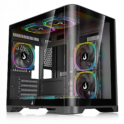 Gabinete Gamer Rise Mode Galaxy Curved S/Fan S/Fonte MiniTower USB 3.0 Preto - RM-GA-GC-FB