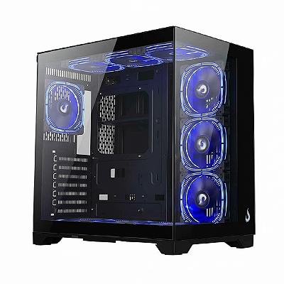 Gabinete Gamer Rise Mode Galaxy Glass Standard V2 S/Fan S/Fonte MidTower USB 3.0 Preto