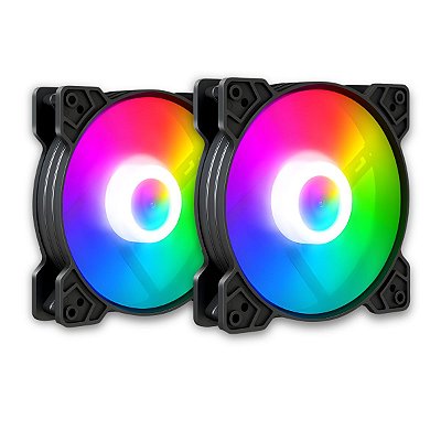 Kit 2 Cooler Fan Snaker Shadow ARGB 120mm Silencioso Preto