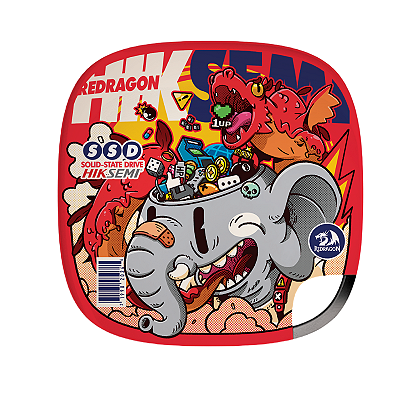 SSD Externo Redragon X Hiksemi 256GB Elefante 450MB/s USB-C 3.0 Vermelho - GD801