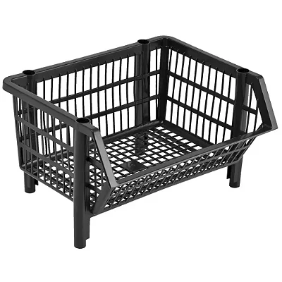 Cesto Expositor Empilhável Pequeno 1 Unidade Preto 26x34,5x44