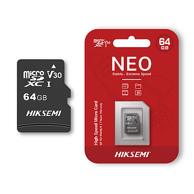 Cartão De Memória Micro SD 64GB Hiksemi Neo MicroSDXC - HS-TF-C1 64G