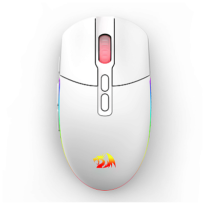 Mouse Gamer Redragon Invader Pro Sem Fio 10000DPI 1000hz Branco - M719W-RGB-PRO