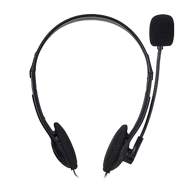 Headset Office Keytime Standard Com Microfone 30mm 3.5mm Preto- KYT00026
