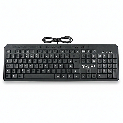 Teclado Office Keytime MM KeyCraft USB 2.0 Teclas Multimídia Full Size Preto - KYT00010
