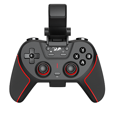 Controle Gamer Redragon Sempiten Bluetooth Com Suporte Para Celular Preto e Vermelho - G712