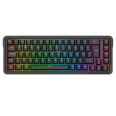 Teclado Magnético Gamer Redragon Nova RGB USB-C 65% Switch UltraMag Linear Preto - K709RGB-M