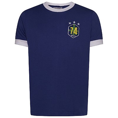 Camisa Retro Athleta da Seleção brasileira de 1974 - Azul