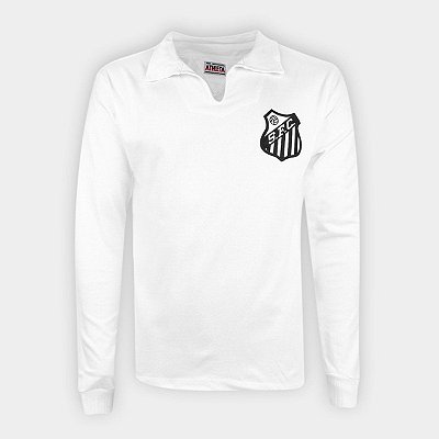 CAMISA SANTOS BRANCA 1962 E 1963 MANGA LONGA MUNDIAL
