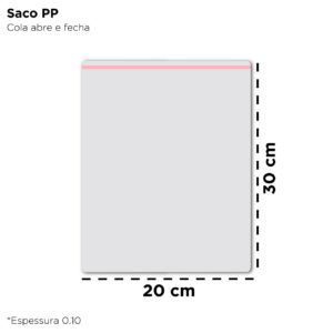 Saco de Polipropileno para Embalagem – 20×30 - 0,08 micras - 1000 Unidades