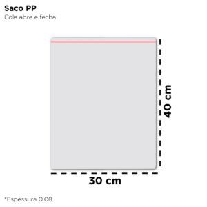 Saco de Polipropileno  para Embalagem – 30×40 - 0,08 micras -  1000 Unidades