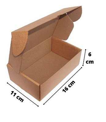 Caixa de Papelão Corte e Vinco Onda B Simples - N0 - 16 x 11 x 6 - Kit com 50 unidades
