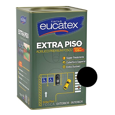 Tinta Acrílica Extra Piso Premium Fosco Preto 18L - Eucatex