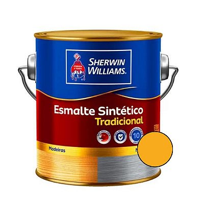 Esmalte Sintético Alto Brilho Cor Amarelo Ouro -900ml - Sherwin Williams