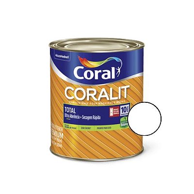 Esmalte base água Coralit Total Brilhante Branco 900ml - Coral