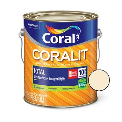Esmalte base água Coralit Total Brilhante Marfim 900ml - Coral