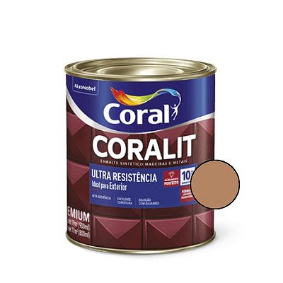 Esmalte Sintético Coralit Ultra Brilhante Marrom Conhaque 900ml - Coral