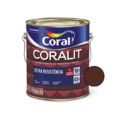 Esmalte Sintético Coralit Ultra Brilhante Marrom 3,6l -Coral