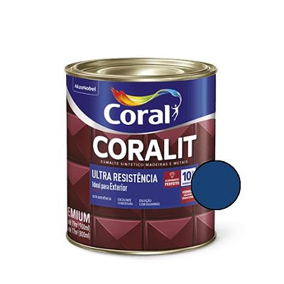 Esmalte Sintético Coralit Ultra Brilhante Azul del Rey 900ml - Coral