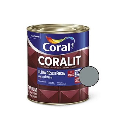 Esmalte Sintético Coralit Ultra Brilhante Cinza Escuro 900ml - Coral