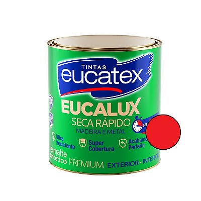 Esmalte Sintético Eucalux  Brilhante 900ml Vermelho segurança