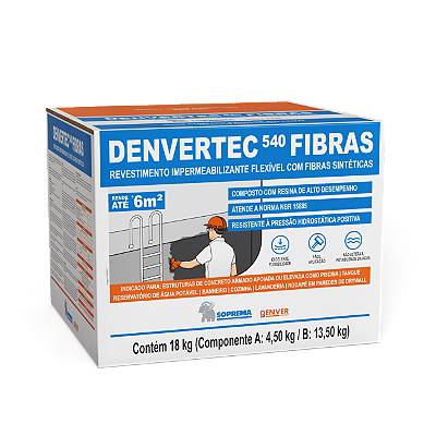 Argamassa Polimérica Denvertec 540 Fibras  - 18KG -Denver