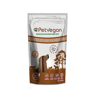 Petisco Vegano Sticks Para Cachorro Bacon Vegetal 60 g PetVegan