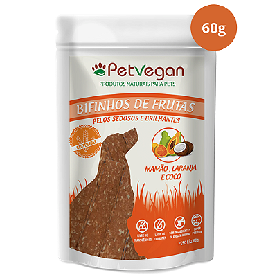 Bifinho para Cachorro Mamão, Laranja e Coco 60g PetVegan