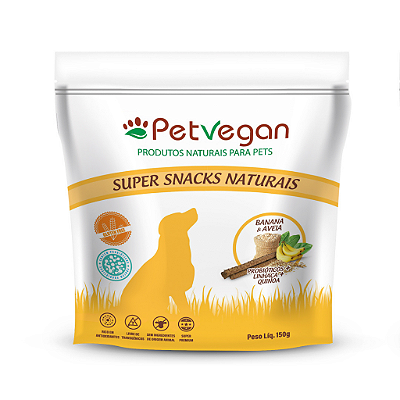 Petisco Vegano para Cachorro Sem Glúten Banana & Aveia 150g Petvegan