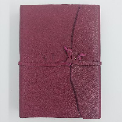 Diário em Couro Rosa (tamanho grande)