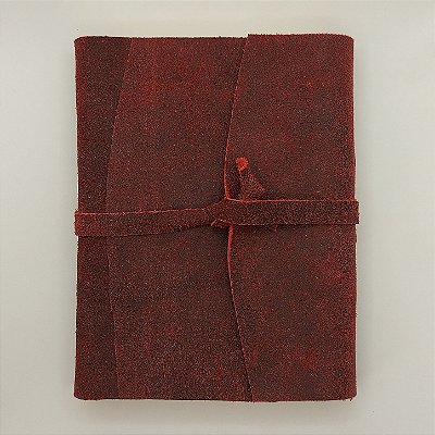 Diário em Retalhos Vermelho Estonado (tamanho médio)