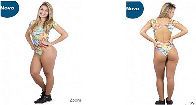 Body costa aberta tecido bolha estampado