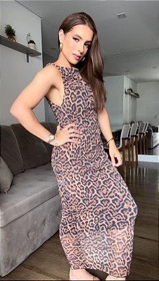 VESTIDO REGATA TULE ONCINHA